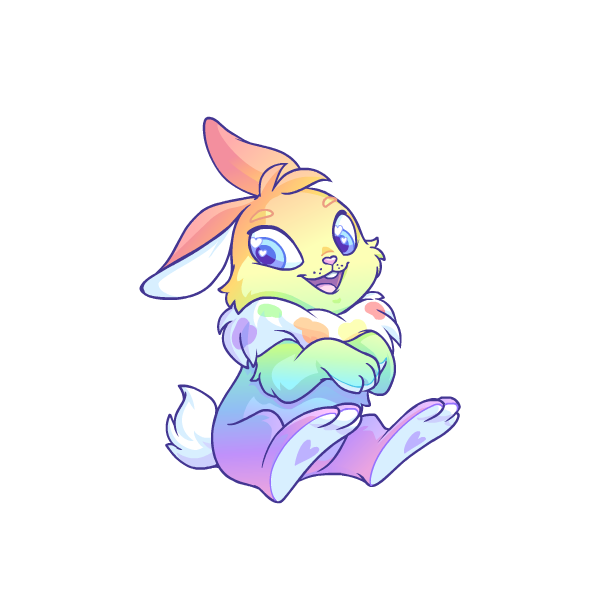 Prismatic Pastel: Adoring Rainbow Cybunny